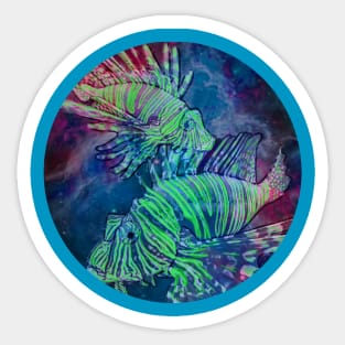 Lionfish in Space Sticker